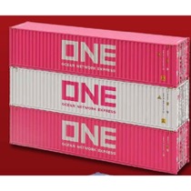 Set 3-pcs. Container 40 ft HC “ONE”, two red and one white C. 