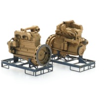 Industrial diesel engine on transport pallet 