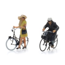 Solex and mobylette riders (2x) 