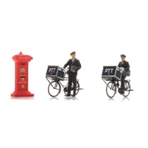 Postmen on bicycles + post box (2x) 