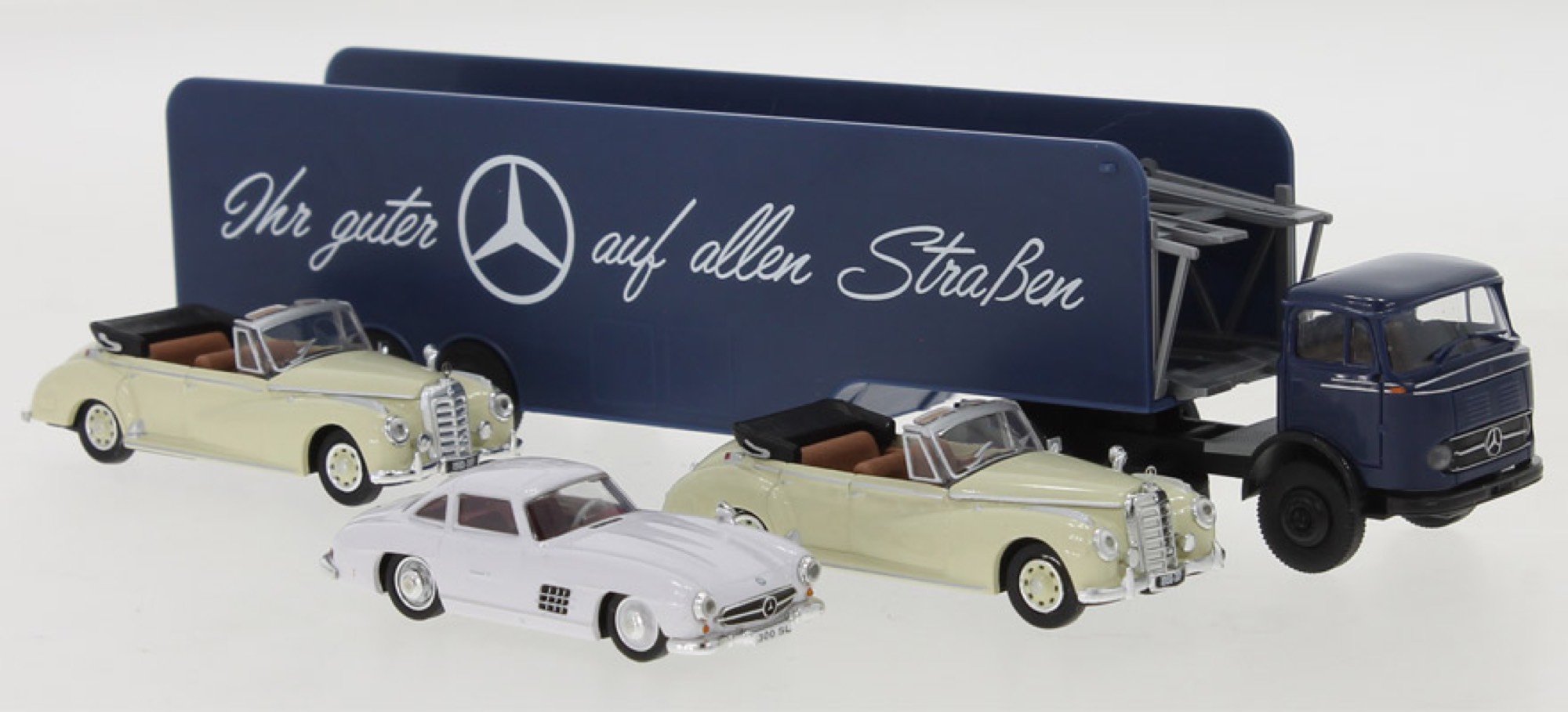 Brekina 48048 - Mercedes LPS 338 Autotransport-SZ mit 3 Ricko-Modelle ...