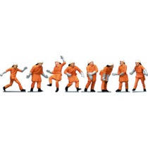Firemen, orange uniform 
