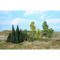Miniwald-Set, 16 Bäume, Büsche und Tannen 5 - 11 cm 