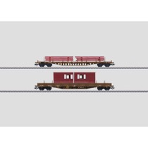 Set mit 2 Niederbordwagen. - Rs Res DSB 