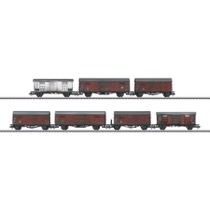 Güterwagen-Set zur Baureihe V 188 - Gms 30, Gl 22, Type F, Gmhs 30, Glt 23 