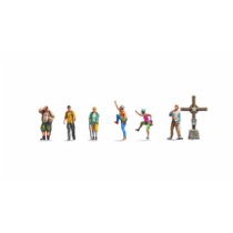 Mountain Hikers with Cross 
