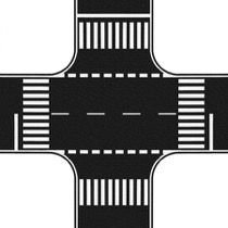 Crossing, Asphalt, 22 x 22 cm 