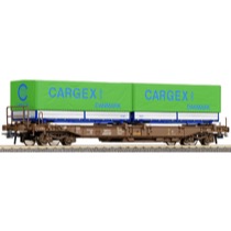 DSB Sdgmns godsvogn Litra 86 451 2 131-5 med 2 skiftelad "Cargex" 