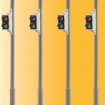 H0 Fußgaengerampel, 4 Stueck 